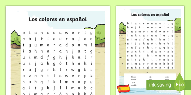 Worksheet Spanish Colours