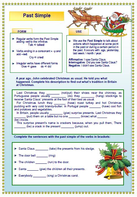 Last Christmas  Past Simple Worksheet