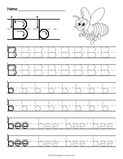 Free Printable Tracing Letter B Worksheet