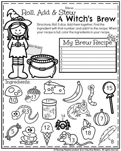 October First Grade Worksheets