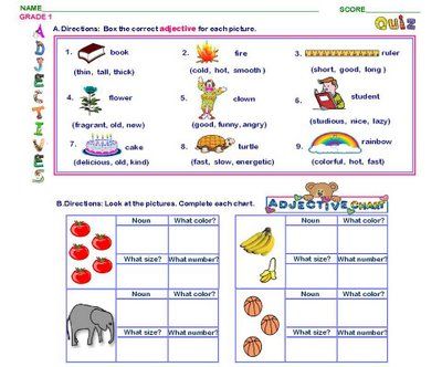 Adjectives Worksheets For Esl Kids