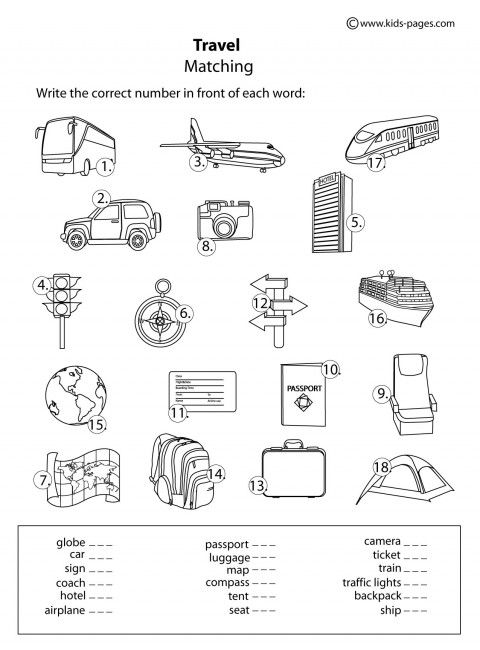 Travel B&w Worksheets