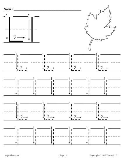 Free Printable Letter L Tracing Worksheet With Number And Arrow