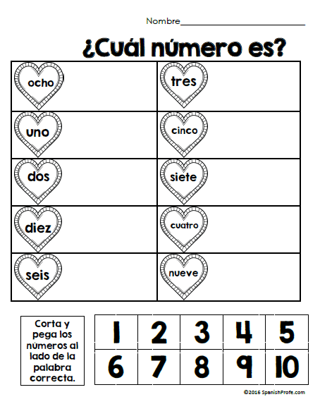 Free Bilingual February Math Worksheets