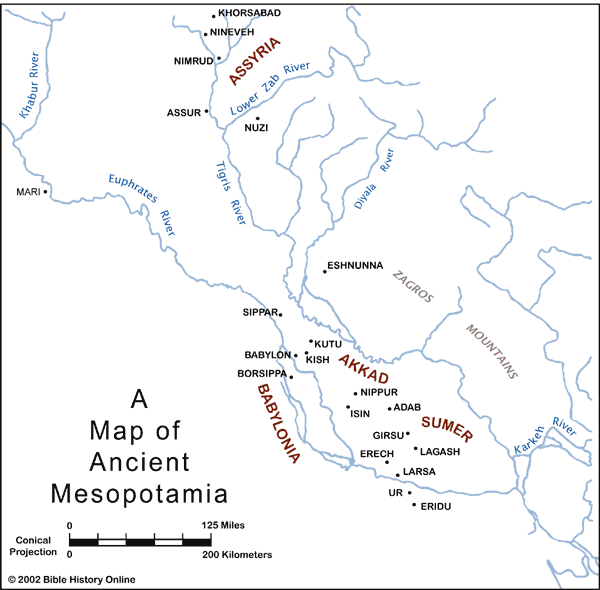Map Of Ancient Mesopotamia (bible History Online)