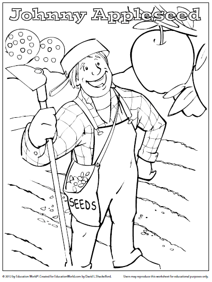 Coloring Sheet  Johnny Appleseed