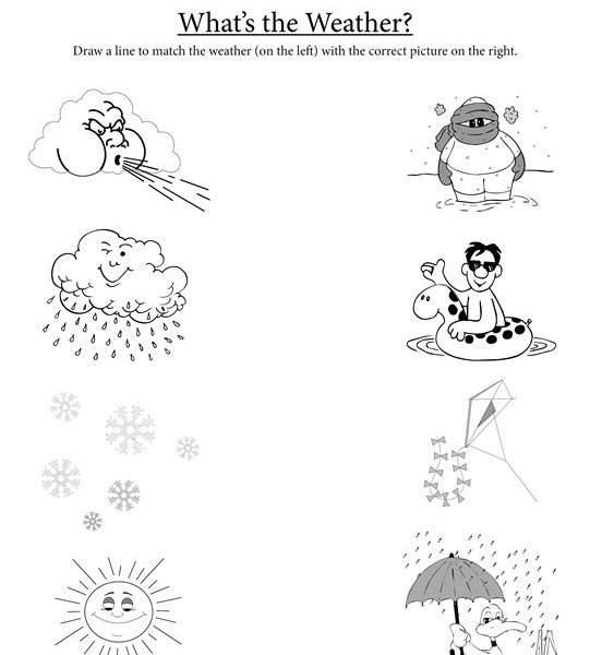 Weather Worksheets For Kindergarten