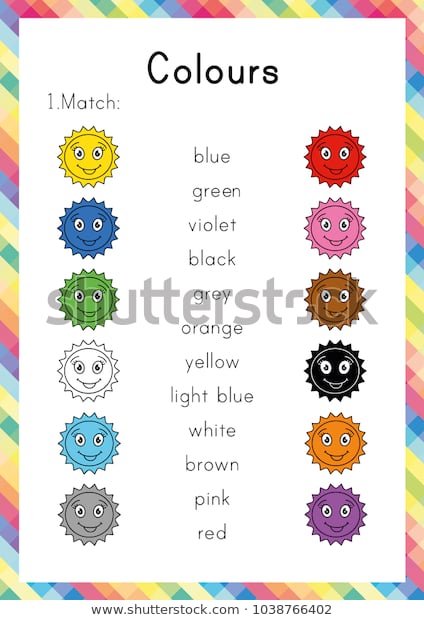 Colours Worksheet Learning English Young Learners Stock Image