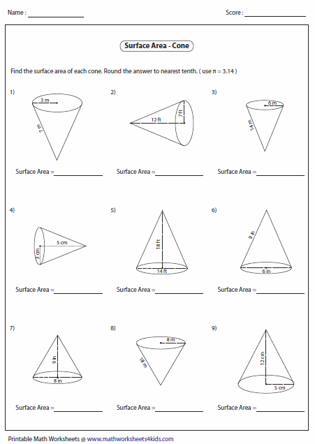 Surface Area  Volume Of A Cone