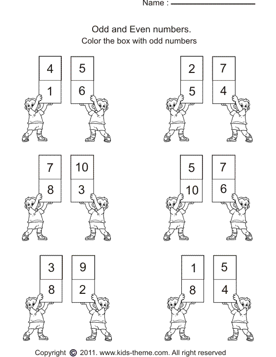 Color The Box Which Has Odd Number