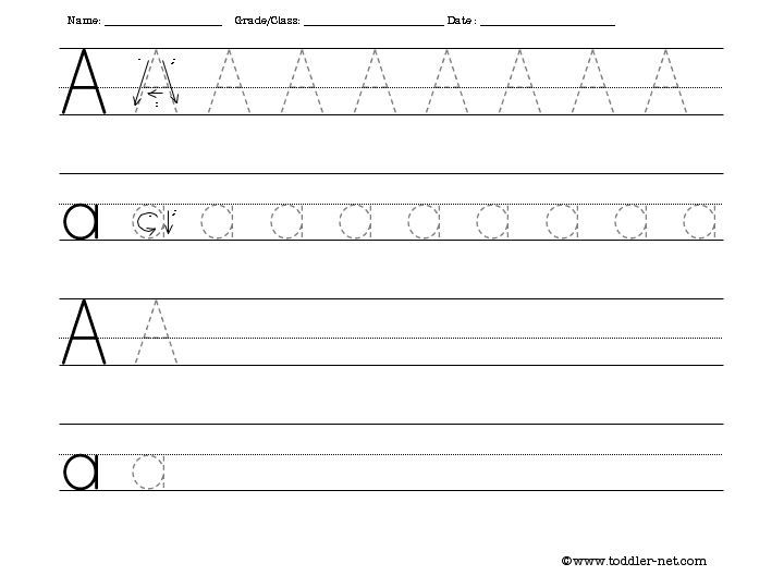Tracing Writing Letter A