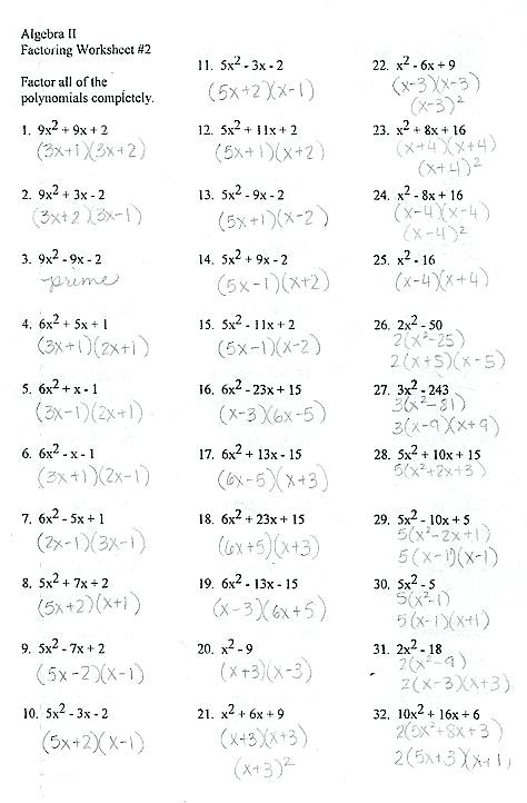 Factoring Worksheet Kuta Factoring Expressions Worksheet