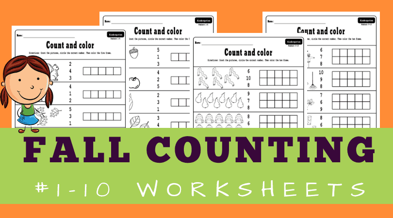 Free Printable Fall Counting Worksheets 1