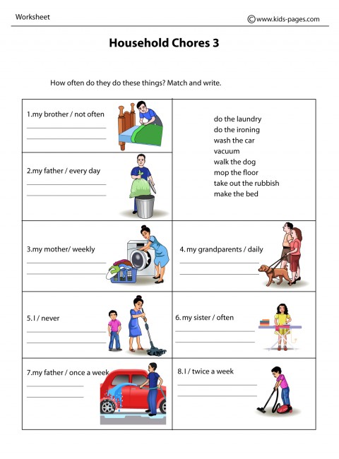 Household Chores 3 Worksheet