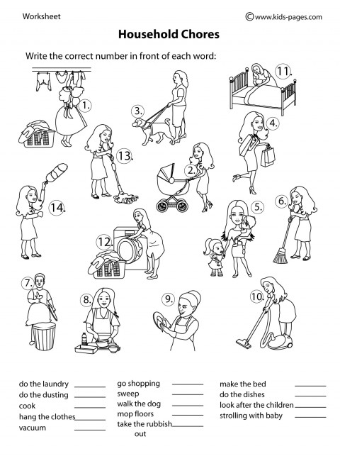 House Chores Worksheets