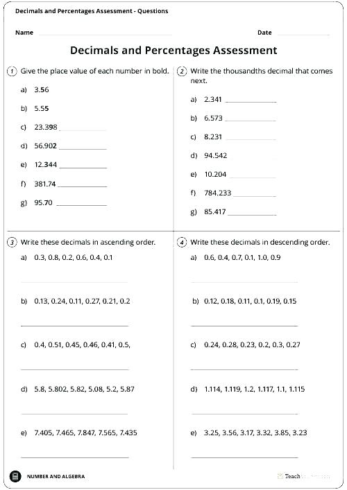 Percentage Worksheets For Grade 6 Percentage Word Problems