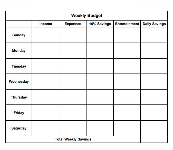 Free 10+ Weekly Budget In Google Docs, Google Sheets, Ms Excel, Ms