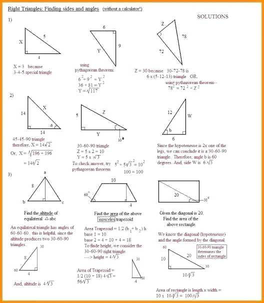 Right Angle Trigonometry Worksheet â Charleskalajian Com