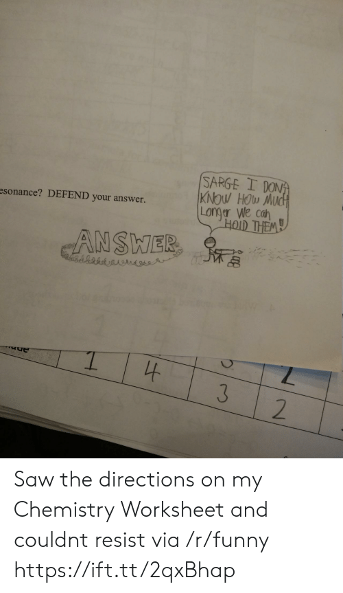 Sarge I Don Esonance  Defend Your Answer Longer We Cah 114 2 Saw