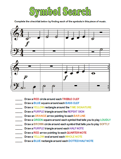 Symbol Search Worksheets