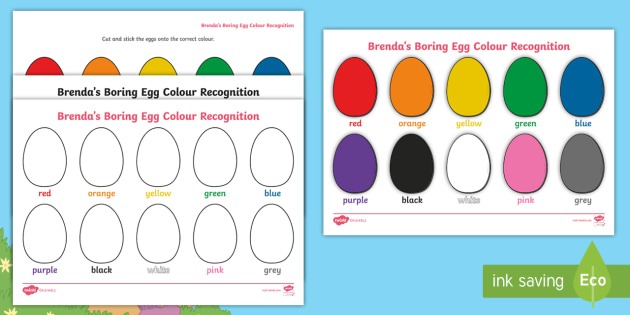 Egg Color Recognition Worksheet   Worksheets