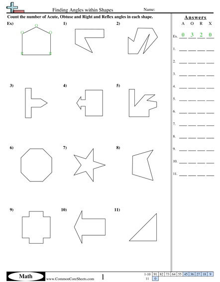 Angles Worksheets